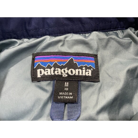 Patagonia Quilted Jacket Shacket Youth Kids Size Medium (10) Navy Blue - Picture 2 of 7